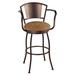 Lark Manor™ Amareona Swivel Bar & Counter Stool Upholstered/Metal in Brown | 45.5 H x 16.5 W x 16.5 D in | Wayfair 49476D4688F245C3A119C3A0A5DA7D8D