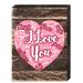 Designocracy Vintage Love Expression Heart Wooden Board Wall Décor in Brown/Pink | 8 H x 6 W x 1.5 D in | Wayfair 98731-08