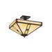 Arroyo Craftsman Pasadena 4 - Light Unique Bowl Semi Flush Mount Glass, Crystal in Black/Brown | 10.88 H x 11 W x 11 D in | Wayfair PIH-11ECS-RB