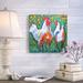 August Grove® Chickens Painting Print on Wrapped Canvas in Green/Orange/Red | 10 H x 10 W x 2 D in | Wayfair ATGR5283 31786222