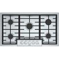 Bosch 800 Series 36" Gas Cooktop w/ 5 Burners w/ Automatic Electronic Re-Ignition, Stainless Steel in Gray | 3.8125 H x 21.25 W x 36 D in | Wayfair