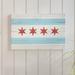 Breakwater Bay 'Chicago Flag Distressed Wood Look' Graphic Art Print Canvas in Blue/Red | 10 H x 15 W x 0.5 D in | Wayfair BKWT3151 41616952