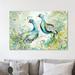 Bungalow Rose 'Bohemian Peacocks' Print on Wrapped Canvas in Blue/Green | 10 H x 15 W x 1.5 D in | Wayfair BLMT5969 42172729