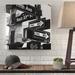 Williston Forge 'New York City Signs in Front of an Apartment' Oil Painting Print on Wrapped Canvas in Black/Gray | 24 H x 24 W x 1.5 D in | Wayfair