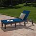 Latitude Run® Gailya Reclining Chaise Lounge w/ Cushion Wicker/Rattan in Blue | 12 H x 25.5 W x 76 D in | Outdoor Furniture | Wayfair