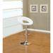 Orren Ellis Tolley Swivel Adjustable Height Bar Stool Leather in White | 20 W x 18 D in | Wayfair 3F79574568AF45B39C14A37F929427A9