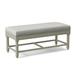 Birch Lane™ Alleghany Solid Wood Bench Linen/Polyester/Performance Fabric/Wood/Cotton in White | 20 H x 46 W x 19 D in | Wayfair