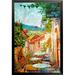 Buy Art For Less 'Provence Cafe Morning Poster' by David Lloyd Glover Framed Painting Print Paper in Blue/Green/Orange | Wayfair