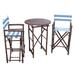 Bay Isle Home™ Waterford 3 Piece Bar Height Outdoor Dining Set Wood/Wicker/Rattan in Blue | 41 H x 29.5 W x 29.5 D in | Wayfair BYIL2448 45198301