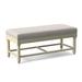Birch Lane™ Alleghany Solid Wood Bench Linen/Performance Fabric/Polyester/Wood/Cotton in White | 20 H x 46 W x 19 D in | Wayfair