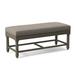 Birch Lane™ Alleghany Solid Wood Bench Linen/Polyester/Performance Fabric/Wood/Cotton in Gray/White/Brown | 20 H x 46 W x 19 D in | Wayfair