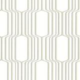 Brewster Home Fashions Geo Vina Square Ogee 33' x 20.5" Geometric 3D Embossed Wallpaper Non-Woven in Gray | Wayfair 488-31214