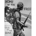 Buy Art For Less 'Home of the Free' by Ed Capeau Graphic Art on Wrapped Canvas in Black/Gray, Size 16.0 H x 12.0 W x 1.5 D in | Wayfair