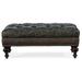 Bradington-Young Rects 42.5" Wide Genuine Leather Tufted Rectangle Cocktail Ottoman in Blue | 17.5 H x 42.5 W x 25 D in | Wayfair