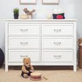 DaVinci Charlie 6 Drawer 46.625" W Double Dresser, Metal in White | 33.875 H x 46.625 W x 19.75 D in | Wayfair M12826W