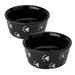 Grace's Tea Ware Fido's Diner Paw Pet Bowl Porcelain/Stoneware (dishwasher safe)/Ceramic in Black/Brown | 1.86 H x 4.75 W x 4.75 D in | Wayfair