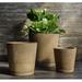 Campania International I/O Series 3-Piece Glazed Terracotta Pot Planter Set Clay & Terracotta in Gray | 16.75 H x 15.5 W x 15.5 D in | Wayfair