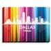 DiaNoche Designs 'City II Dallas Texas' by Angelina Vick Graphic Art on Wrapped Canvas in Blue/Green/Indigo | 11 H x 14 W x 1 D in | Wayfair