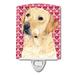 Caroline's Treasures Keeshond Hearts Love & Valentines Day Portrait Ceramic Night Light Ceramic in Pink | 4 H x 6 W x 3 D in | Wayfair SC9263CNL