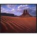 East Urban Home 'East & West Mittens, Buttes w/ Rippled Sand, Monument Valley, Arizona' Framed Photographic Print Canvas in Blue/Orange | Wayfair