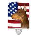 Caroline's Treasures USA American Flag w/ Fox Terrier Ceramic Night Light Ceramic in Red | 6 H x 4 W x 3 D in | Wayfair SS4224CNL