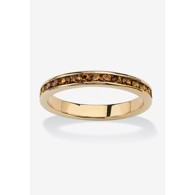Women's Yellow Gold Plated Simulated Birthstone Eternity Ring by PalmBeach Jewelry in November (Size 9)