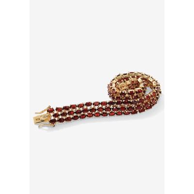 Plus Size Women's Gold & Silver Tennis Bracelet with Oval Garnet by PalmBeach Jewelry in Gold