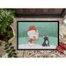 Caroline's Treasures Labrador Snowman Christmas Non-Slip Outdoor Door Mat 24.0 W x 36.0 D in whites in Teal | 0.2" H x 36" W x 24" D | Wayfair