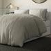 Gracie Oaks Cregganboy Dark Beige Linen Reversible Modern & Contemporary 3 Piece Duvet Cover Set Linen in White | Queen | Wayfair