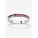 Women's Sterling Silver Simulated Birthstone Stackable Eternity Ring by PalmBeach Jewelry in June (Size 5)