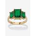 Women's Yellow Gold-Plated Simulated Emerald Cut Birthstone Ring by PalmBeach Jewelry in May (Size 8)
