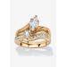 Women's Gold-Plated Bridal Ring Set by PalmBeach Jewelry in Gold (Size 5)