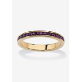 Women's Yellow Gold Plated Simulated Birthstone Eternity Ring by PalmBeach Jewelry in February (Size 7)