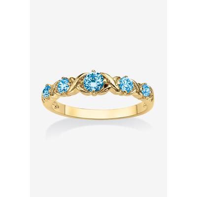 Women's Yellow Gold-Plated Simulated Birthstone Ring by PalmBeach Jewelry in March (Size 10)