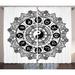 East Urban Home Ying Yang Zodiac Theme Design w/ Yin Yang Symbol in Centre Astrologic Signs Print Graphic Print | 63 H in | Wayfair