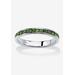 Women's Sterling Silver Simulated Birthstone Stackable Eternity Ring by PalmBeach Jewelry in August (Size 8)