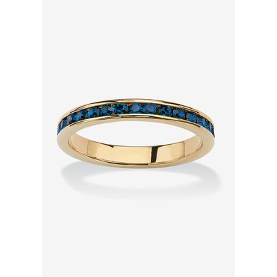 Women's Yellow Gold Plated Simulated Birthstone Eternity Ring by PalmBeach Jewelry in September (Size 6)