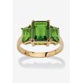 Women's Yellow Gold-Plated Simulated Emerald Cut Birthstone Ring by PalmBeach Jewelry in August (Size 6)