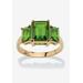 Women's Yellow Gold-Plated Simulated Emerald Cut Birthstone Ring by PalmBeach Jewelry in August (Size 6)