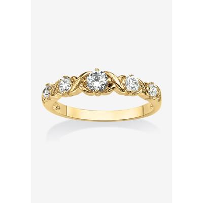 Women's Yellow Gold-Plated Simulated Birthstone Ring by PalmBeach Jewelry in April (Size 7)