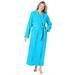 Plus Size Women's Long Terry Robe by Dreams & Co. in Paradise Blue (Size L)