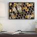 East Urban Home 'Honey Bee Colony on Honeycomb, Germany ' Framed Photographic Print on Canvas in Black/Yellow | 12 H x 18 W x 1.5 D in | Wayfair
