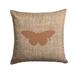 East Urban Home Butterfly Burlap Indoor/Outdoor Throw Pillow Polyester/Polyfill blend in Brown | 14 H x 14 W x 4 D in | Wayfair EAAS6065 40002676