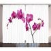 East Urban Home Magenta Wild Orchids Petal Florets Branch Romantic Flower Exotic Plant Nature Art Print Graphic Print | 84 H in | Wayfair