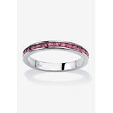 Women's Sterling Silver Simulated Birthstone Stackable Eternity Ring by PalmBeach Jewelry in June (Size 6)