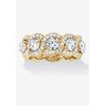 Women's Yellow Gold over Sterling Silver Eternity Bridal Ring Cubic Zirconia by PalmBeach Jewelry in Gold (Size 6)