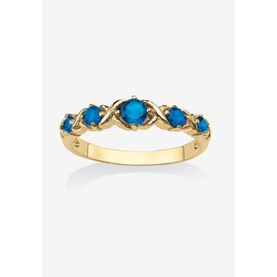 Women's Yellow Gold-Plated Simulated Birthstone Ring by PalmBeach Jewelry in September (Size 5)