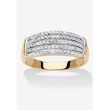 Women's Yellow Gold-Plated Anniversary Ring with Genuine Diamond Accents by PalmBeach Jewelry in Diamond (Size 9)