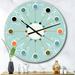 East Urban Home Turquoise Minimal Ornament - Mid-Century Modern wall clock Metal in Green/Orange | 16 H x 16 W in | Wayfair
