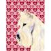 East Urban Home Dalmatian Hearts Love & Valentine's Day House Vertical Flag, Polyester in Red/Pink | 40 H x 28 W in | Wayfair